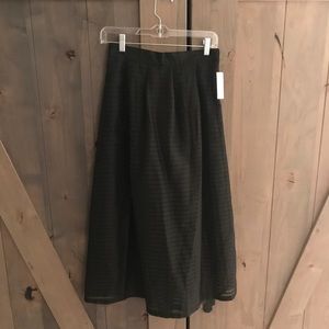 Black Striped Anthropologie Midi Skirt Size Small